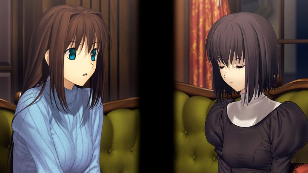 Aoko e Alice intente a conversare nella villa Aozaki
