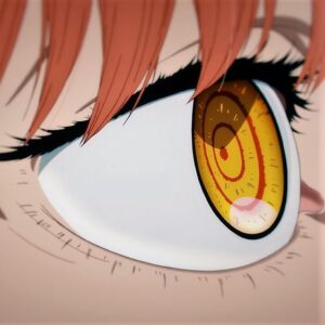 Dettaglio degli occhi di Makima anime