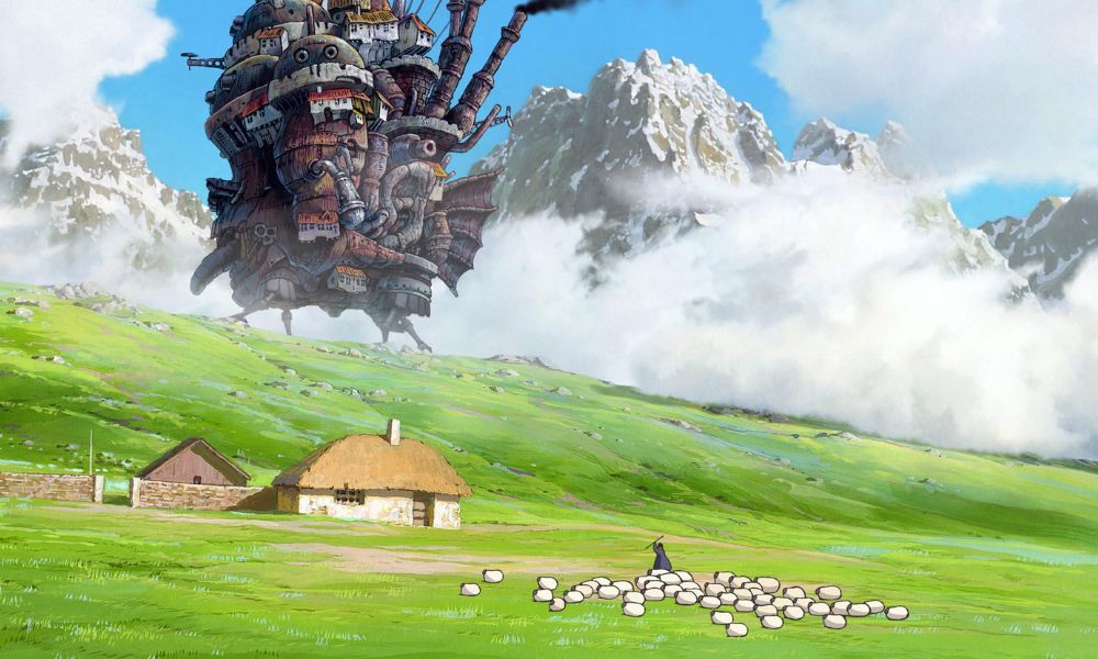 Paesaggio collinare del film "Il castello errante di Howl" di Hayao Miyazaki